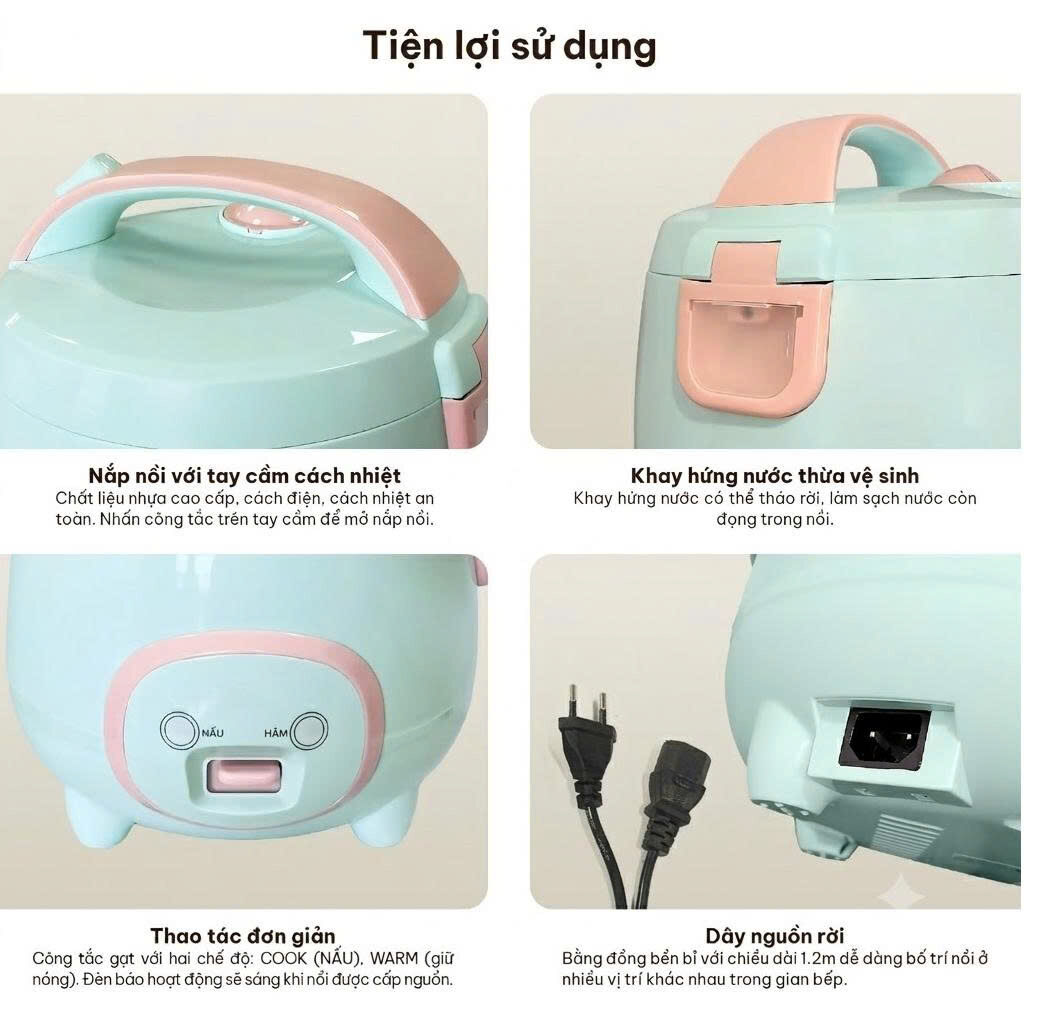 NỒI CƠM ĐIỆN GUCKOO GK-182 1.0L NẮP GÀI 3 NỒI CƠM ĐIỆN GUCKOO GK-182 1.0L NẮP GÀI - Ảnh 3