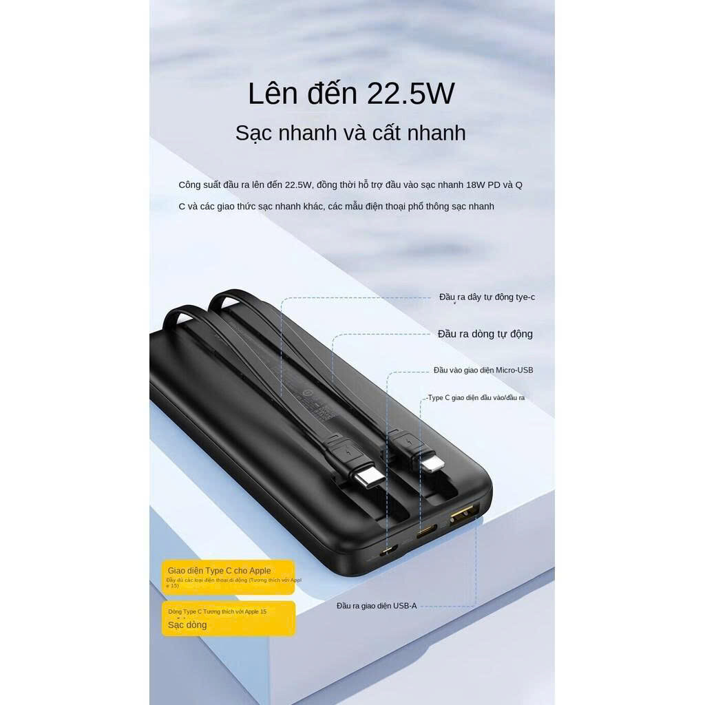 SẠC DỰ PHÒNG PISEN AS-137 -10.000MAH 22.5W 3 SẠC DỰ PHÒNG PISEN AS-137 -10.000MAH 22.5W - Ảnh 3