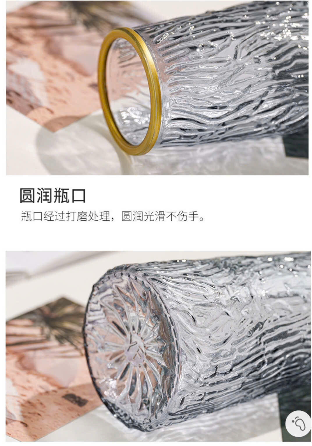 BÌNH HOA THUỶ TINH KẺ SỌC VIỀN VÀNG 3 BÌNH HOA THUỶ TINH KẺ SỌC VIỀN VÀNG - Ảnh 3