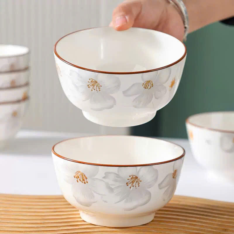 TÔ SỨ HOẠ TIẾT HOA VĂN VIỀN VÀNG 6 INCH 6 2 55