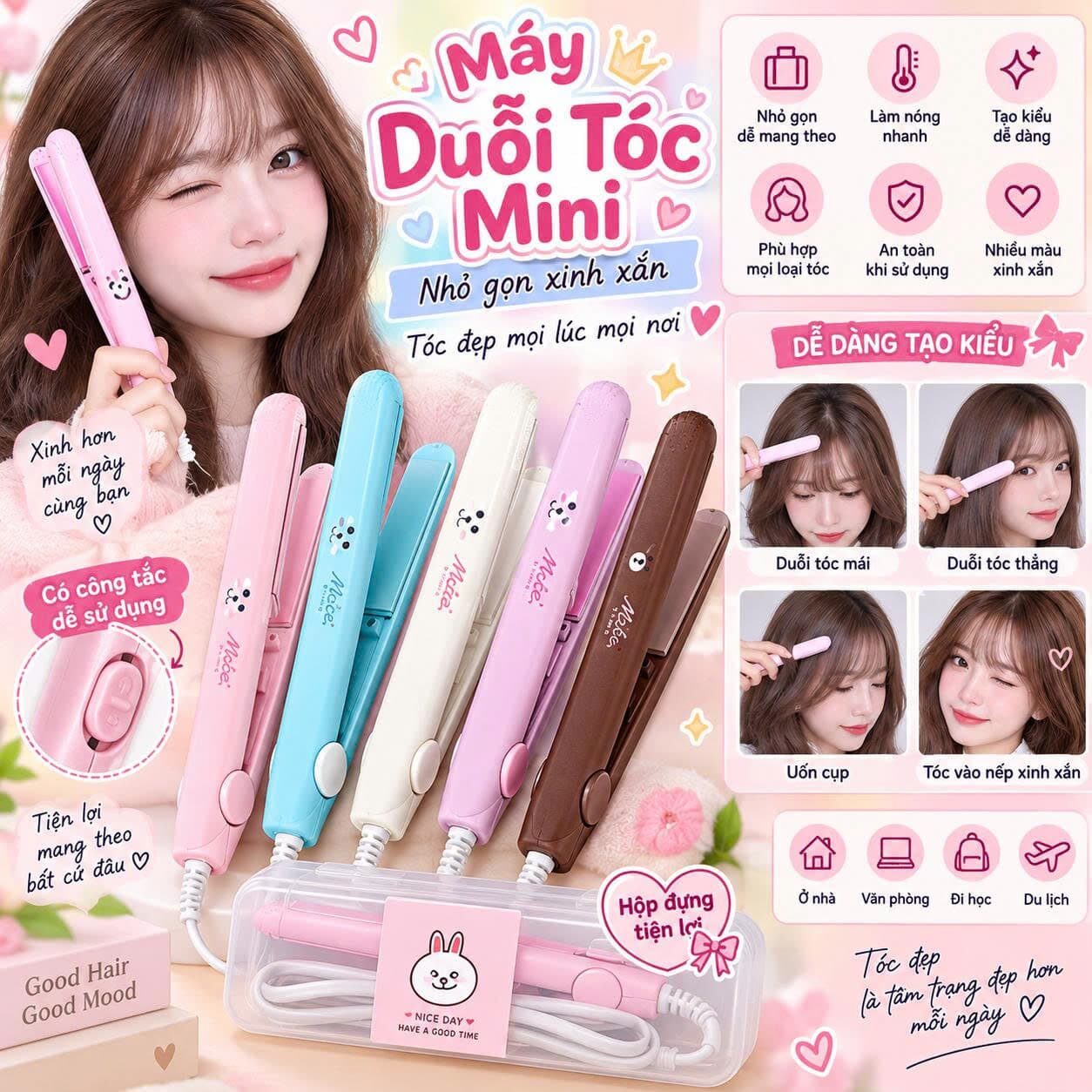 MÁY DUỖI TÓC MINI CÓ CÔNG TẮC 1 MÁY DUỖI TÓC MINI CÓ CÔNG TẮC