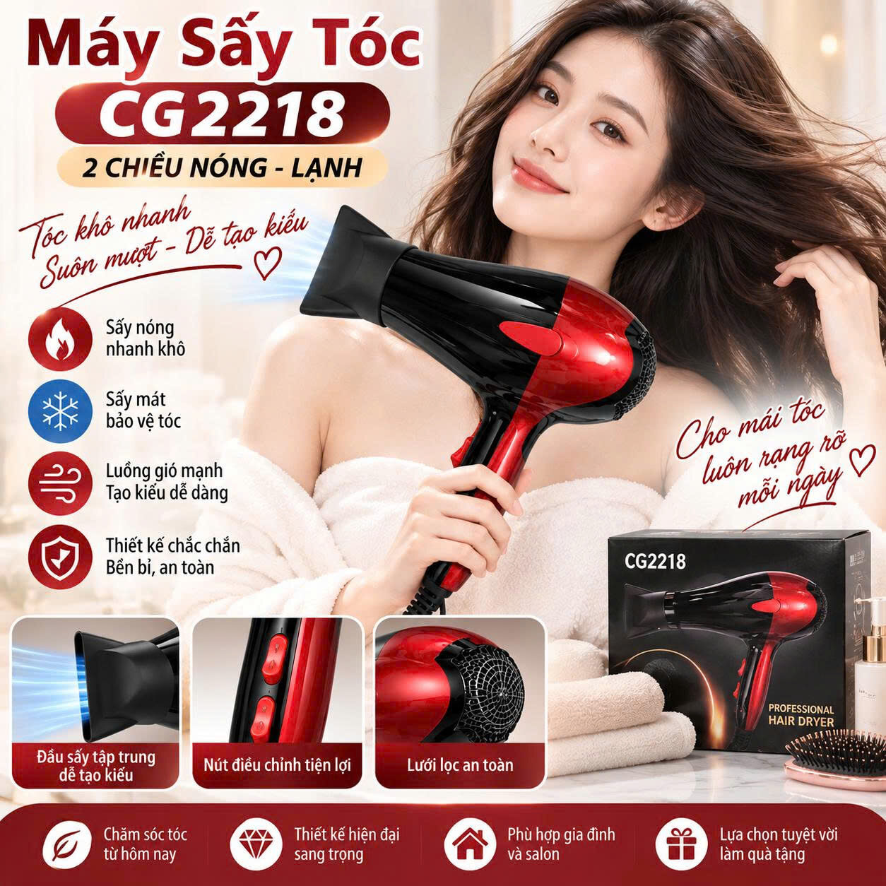 SẤY TÓC PHILIPS CG2218- 2200W 1 SẤY TÓC PHILIPS CG2218- 2200W