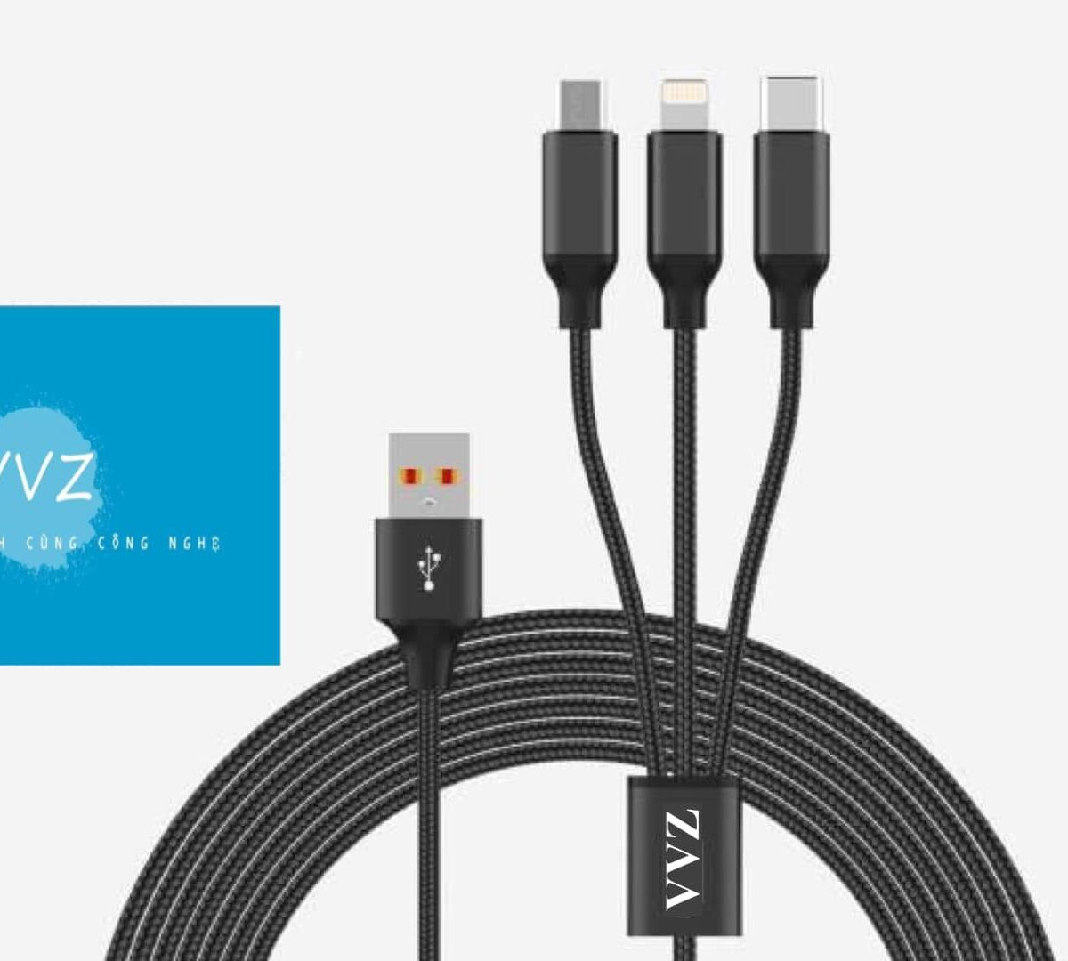 CÁP 3 ĐẦU VVZ V-S05 SẠC NHANH