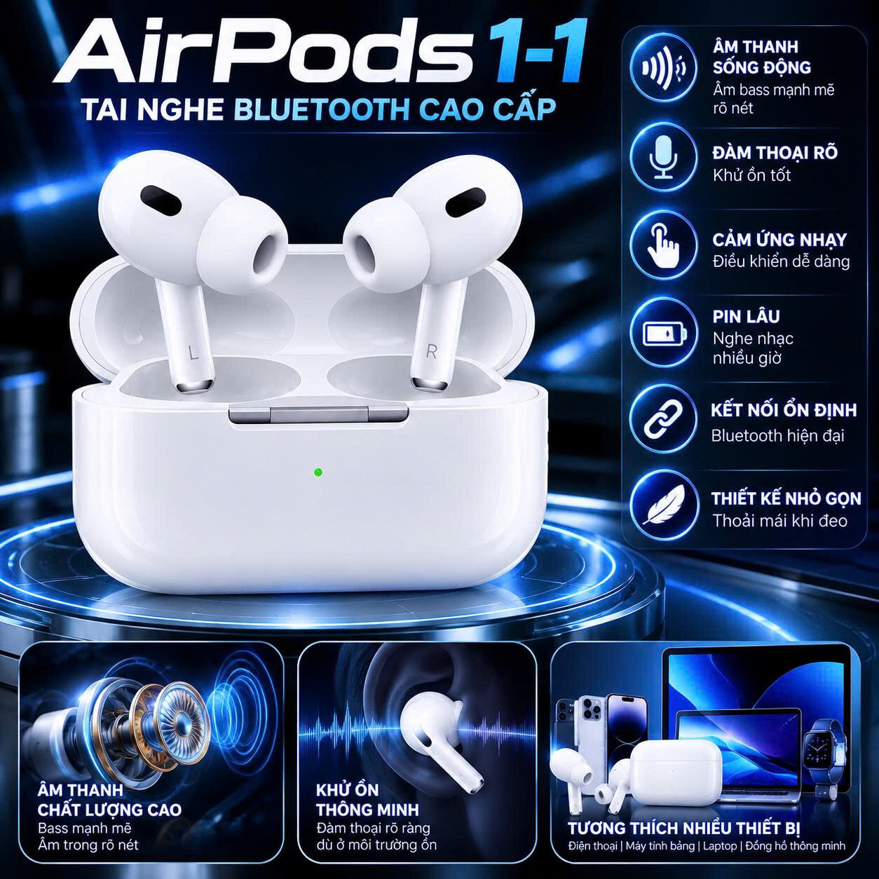 TAI NGHE BLUETOOTH AIRPODS T4 (1-1)