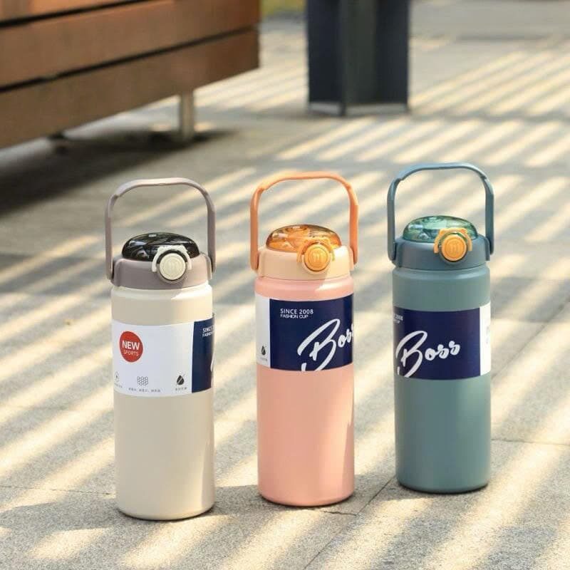 BÌNH GIỮ NHIỆT BOSS 800ML-1000ML-1200ML CÓ QUAI + STICKER