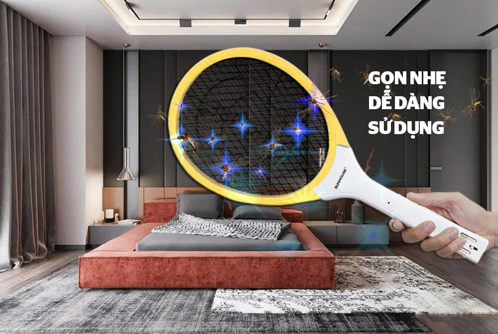 VỢT BẮT MUỖI SUNHOUSE SH-E200 2 VỢT BẮT MUỖI SUNHOUSE SH-E200 - Ảnh 2