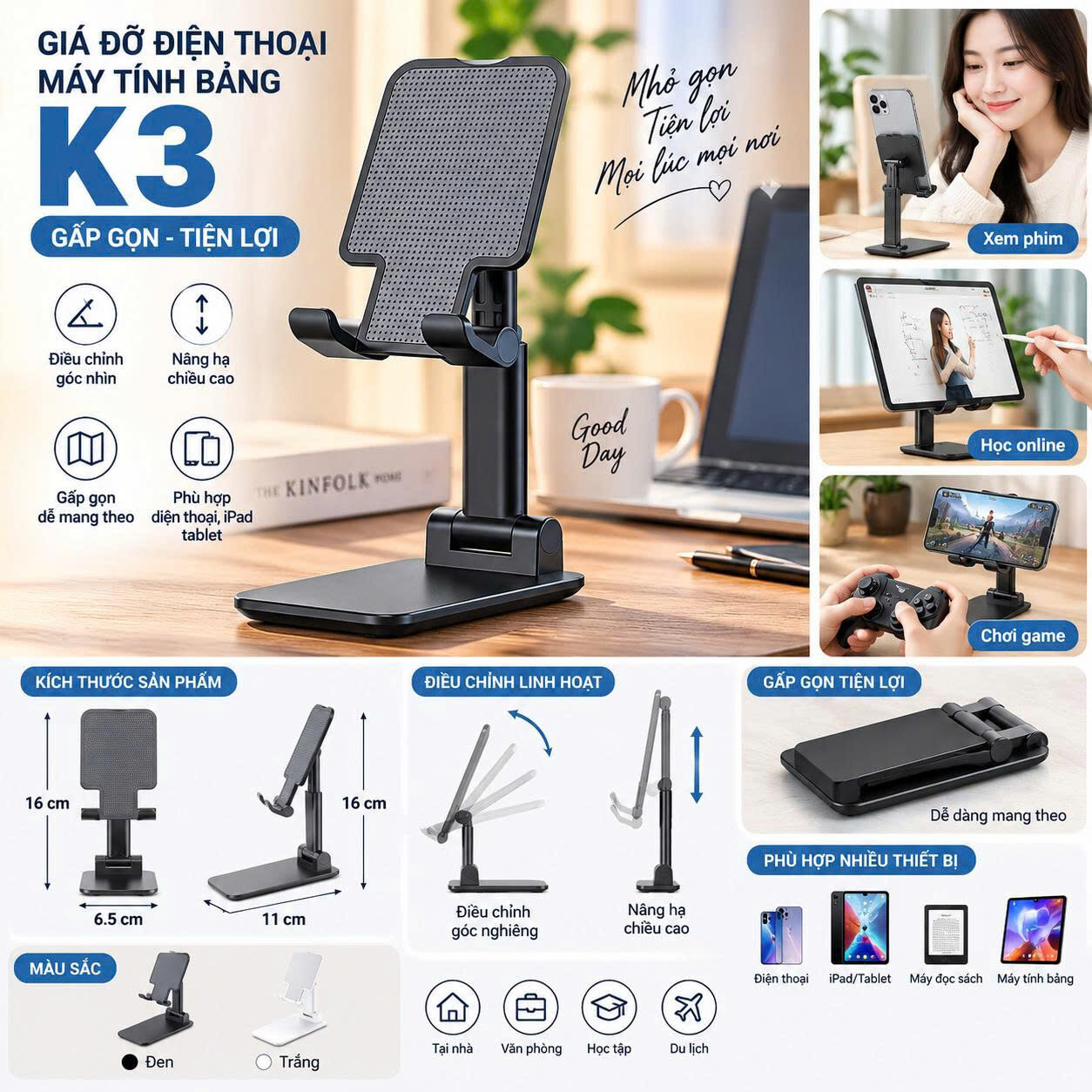 GIÁ ĐỠ IPHONE- IPAD TIỆN DỤNG K3 1 GIÁ ĐỠ IPHONE- IPAD TIỆN DỤNG K3