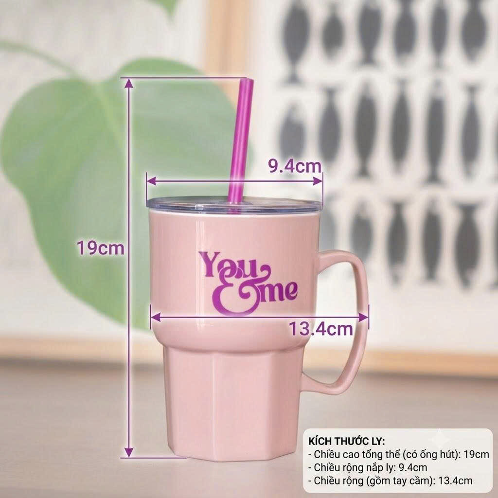 LY TRUE LOVE 500ML CÓ QUAI ÔNG HÚT 3 LY TRUE LOVE 500ML CÓ QUAI ÔNG HÚT - Ảnh 3
