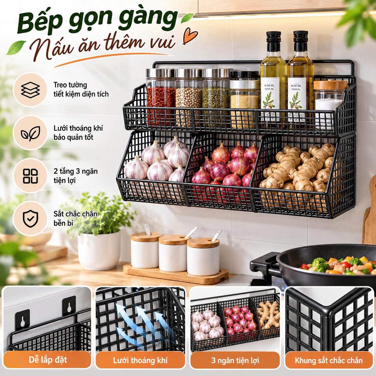 KỆ SẮT LƯỚI DÁN TƯỜNG 2 TẦNG 4 NGĂN 1 KỆ SẮT LƯỚI DÁN TƯỜNG 2 TẦNG 4 NGĂN