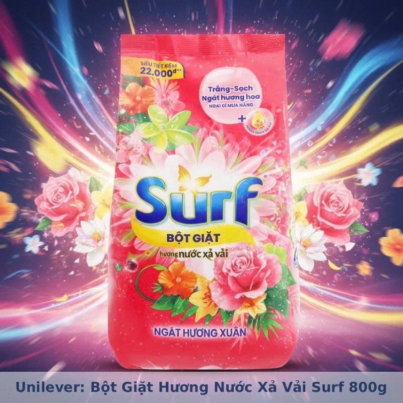 BỘT GIẶT HƯƠNG HOA SURF 800GR