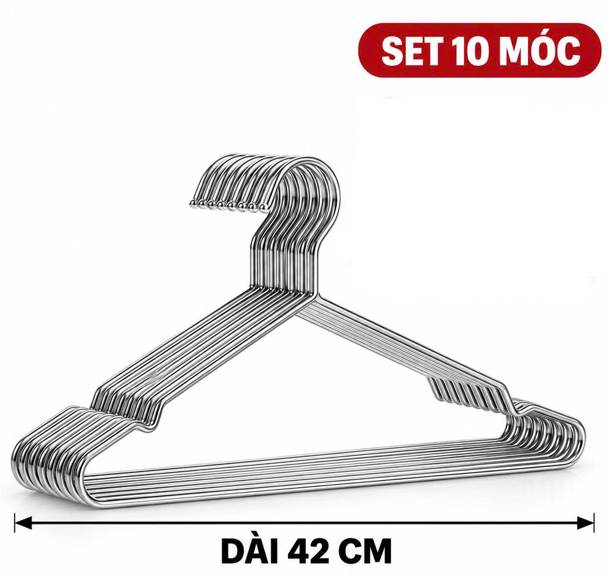 SET 10 MÓC QUẦN ÁO INOX 42CM 2 SET 10 MÓC QUẦN ÁO INOX 42CM - Ảnh 2