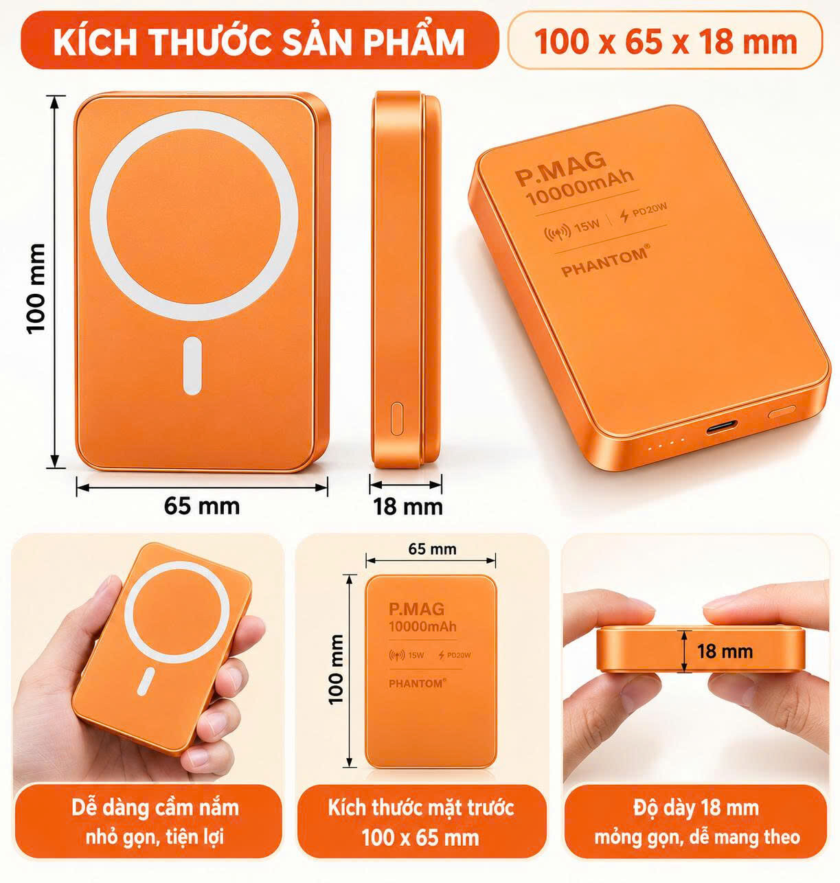 PIN SẠC DỰ PHÒNG KHÔNG DÂY P66 10.000MAH 3 PIN SẠC DỰ PHÒNG KHÔNG DÂY P66 10.000MAH - Ảnh 3