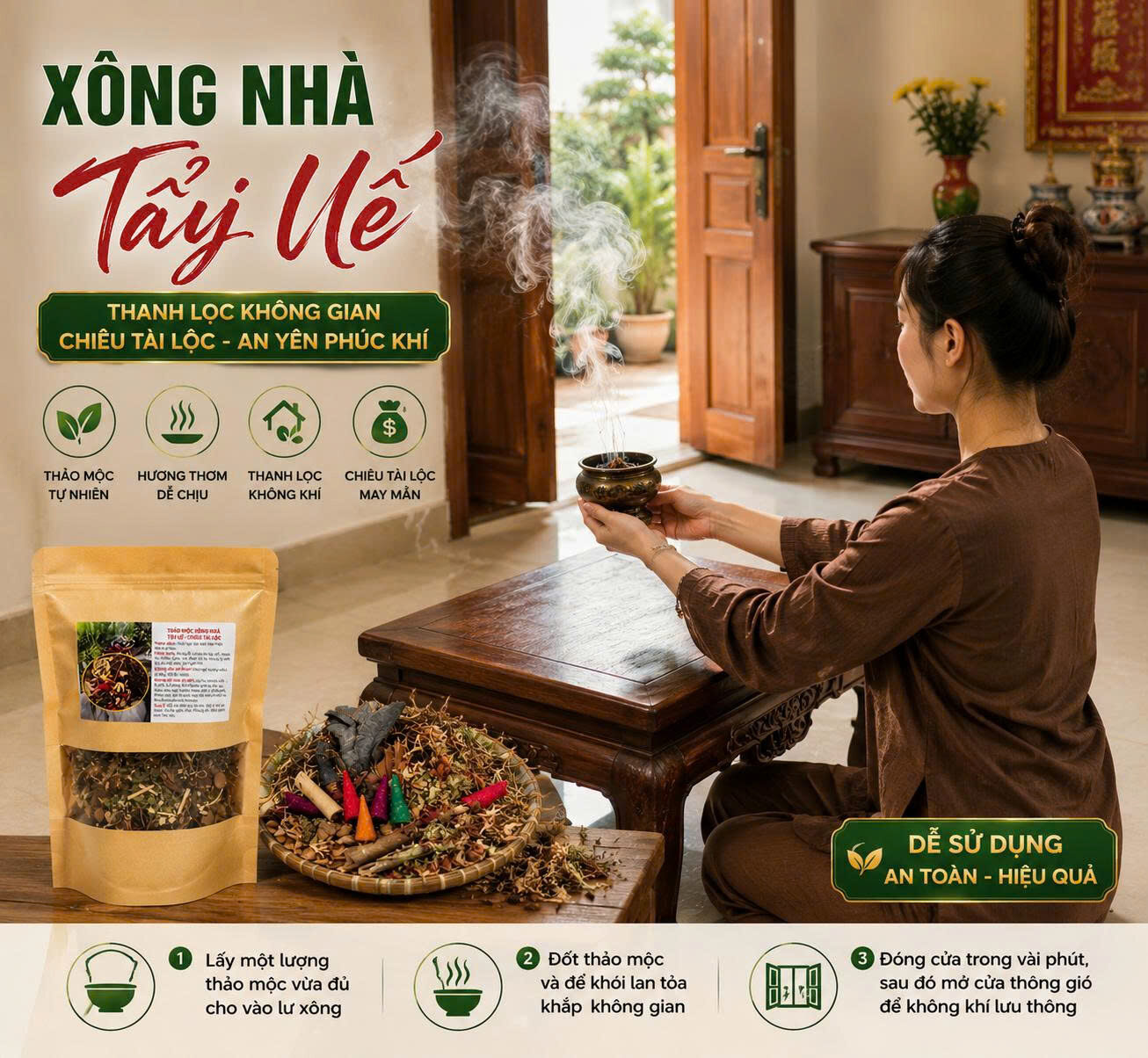 GÓI XÔNG NHÀ TẨY UẾ, CHIÊU TÀI 3 GÓI XÔNG NHÀ TẨY UẾ, CHIÊU TÀI - Ảnh 3