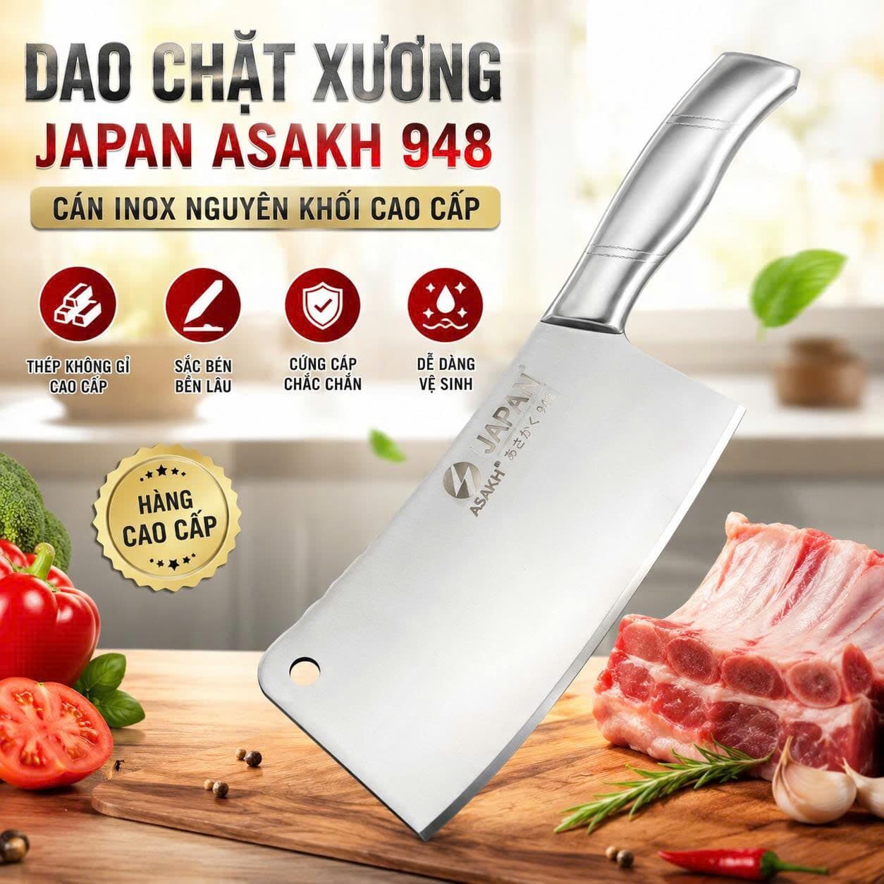 DAO CHẶT XƯƠNG INOX 30CM 1 DAO CHẶT XƯƠNG INOX 30CM