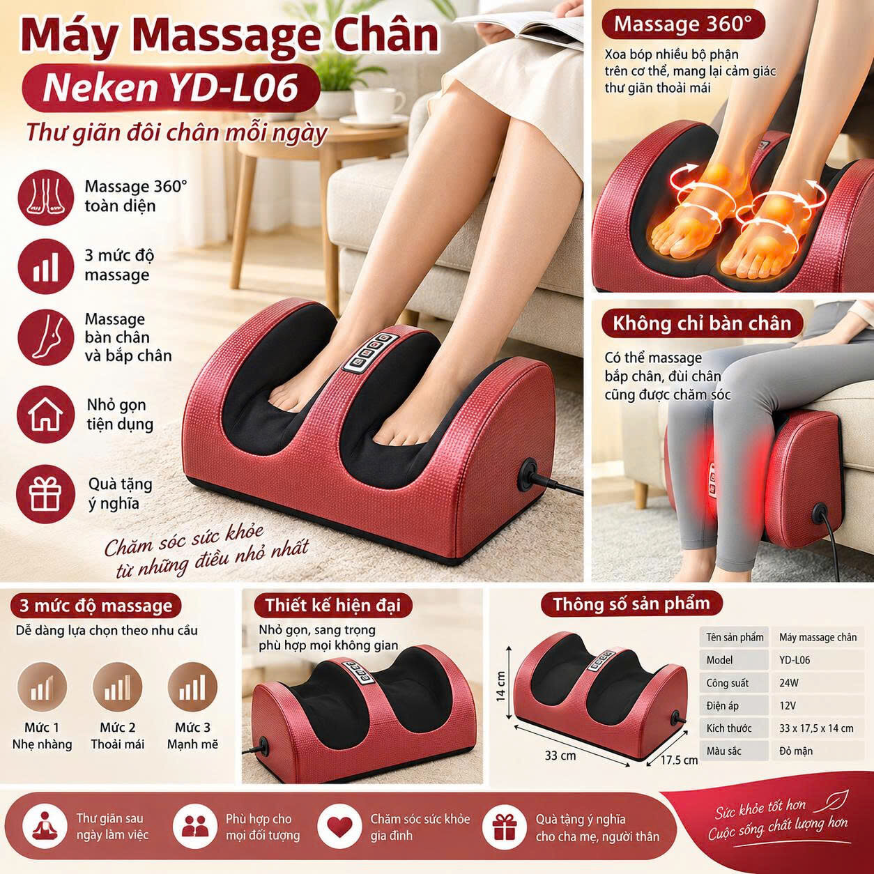 MÁY MASSAGE CHÂN YD-L06 CAO CẤP 1 MÁY MASSAGE CHÂN YD-L06 CAO CẤP