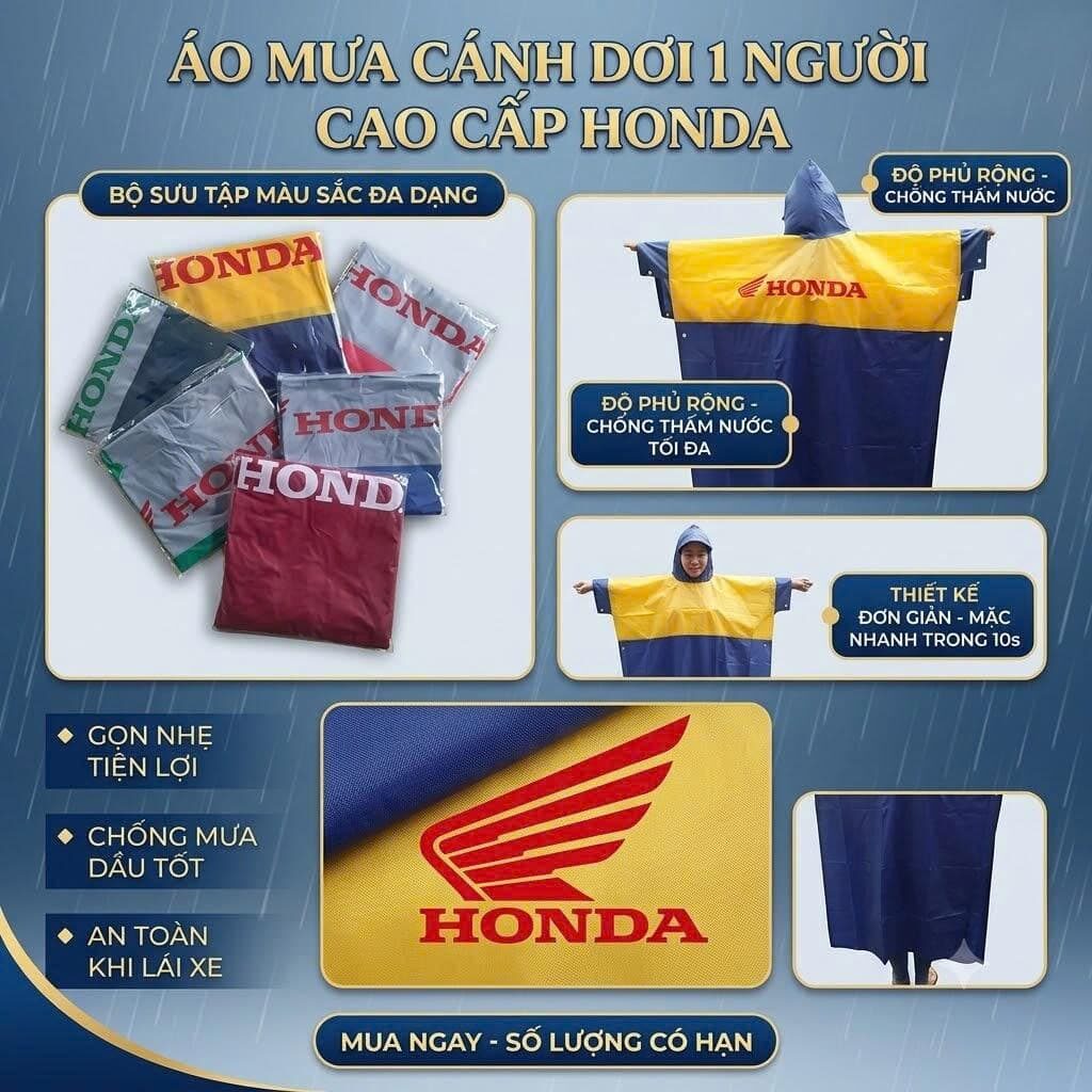 ÁO MƯA CÁNH DƠI HONDA