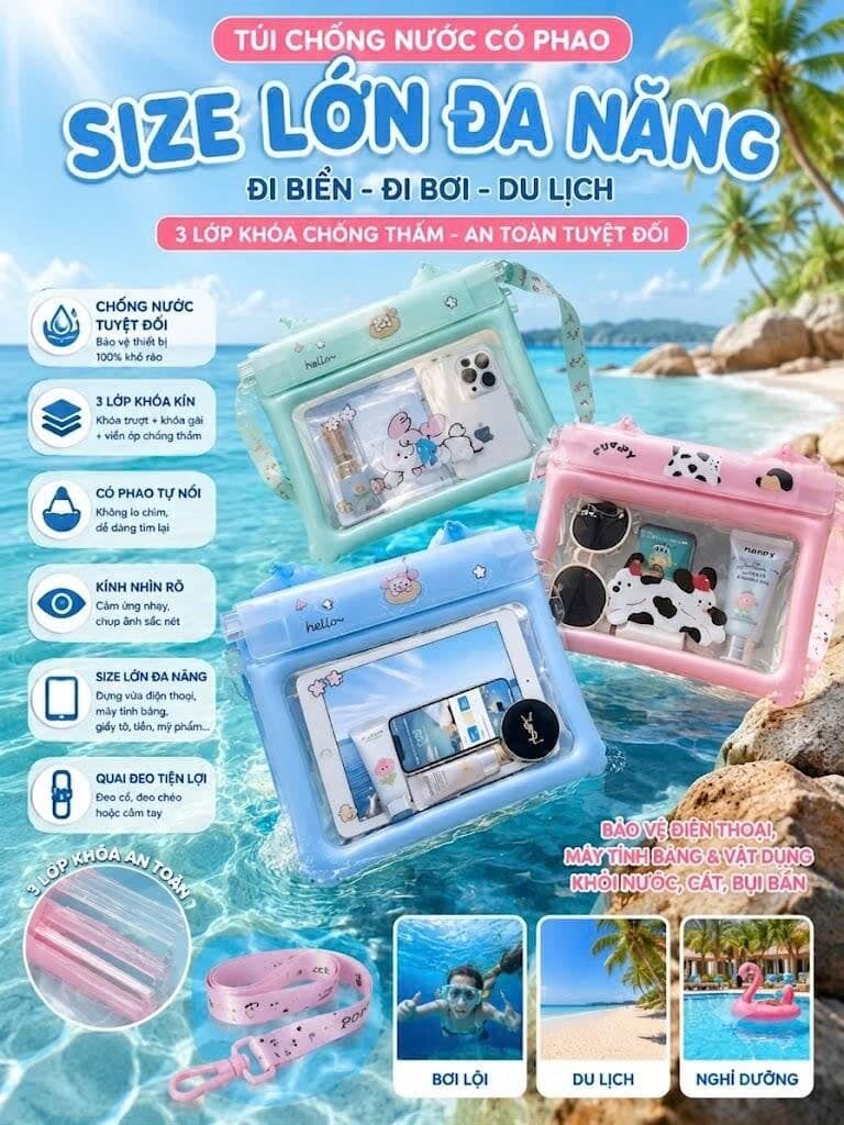 TÚI CHỐNG NƯỚC SIZE TO 3 LỚP CAO CẤP