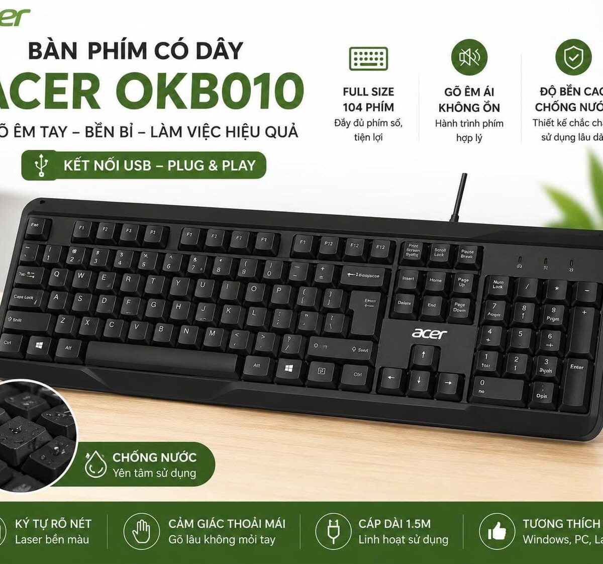 BÀN PHÍM ACER PHỔ THÔNG OKAB010