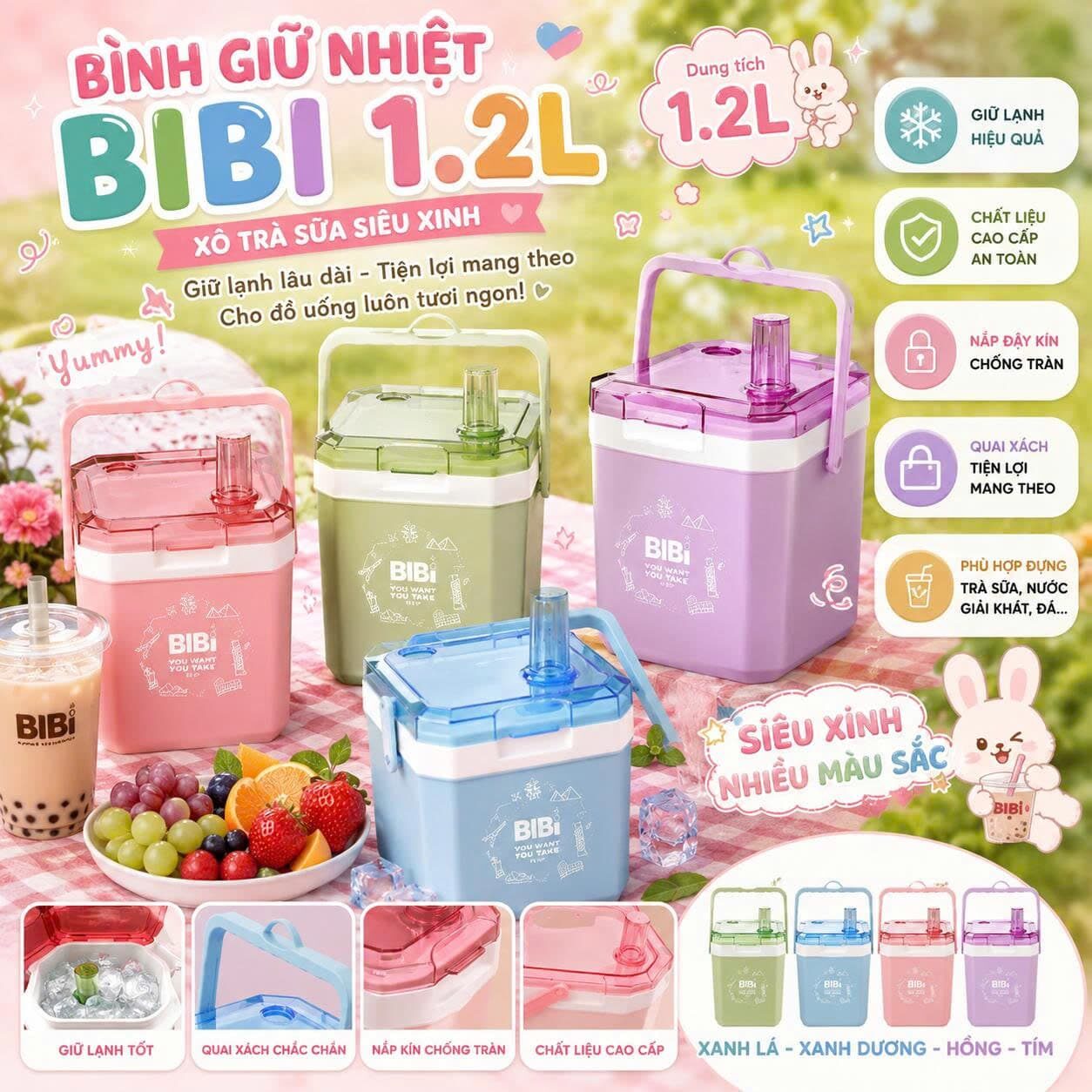 THÙNG ĐÁ VUÔNG BIBI CÓ ỐNG HÚT 1.2L 1 THÙNG ĐÁ VUÔNG BIBI CÓ ỐNG HÚT 1.2L