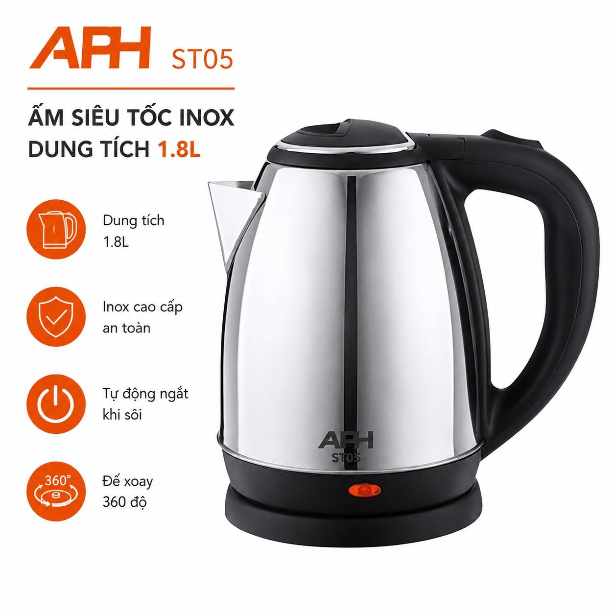 ẤM ĐUN SIÊU TỐC APECHOME ST05 1.8L