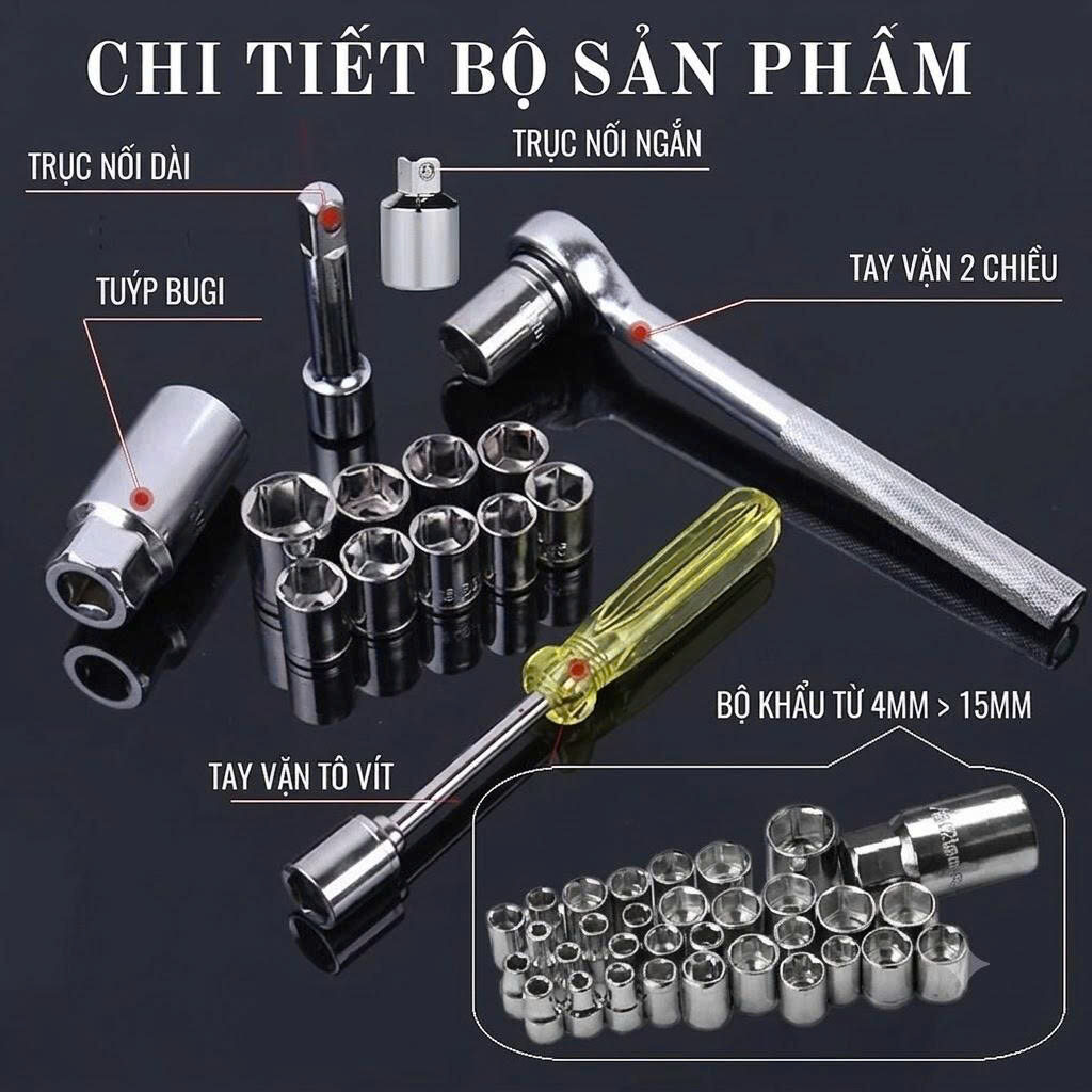BỘ SỮA CHỮA CHUYÊN DỤNG 40 CHI TIẾT 4 BỘ SỮA CHỮA CHUYÊN DỤNG 40 CHI TIẾT - Ảnh 4