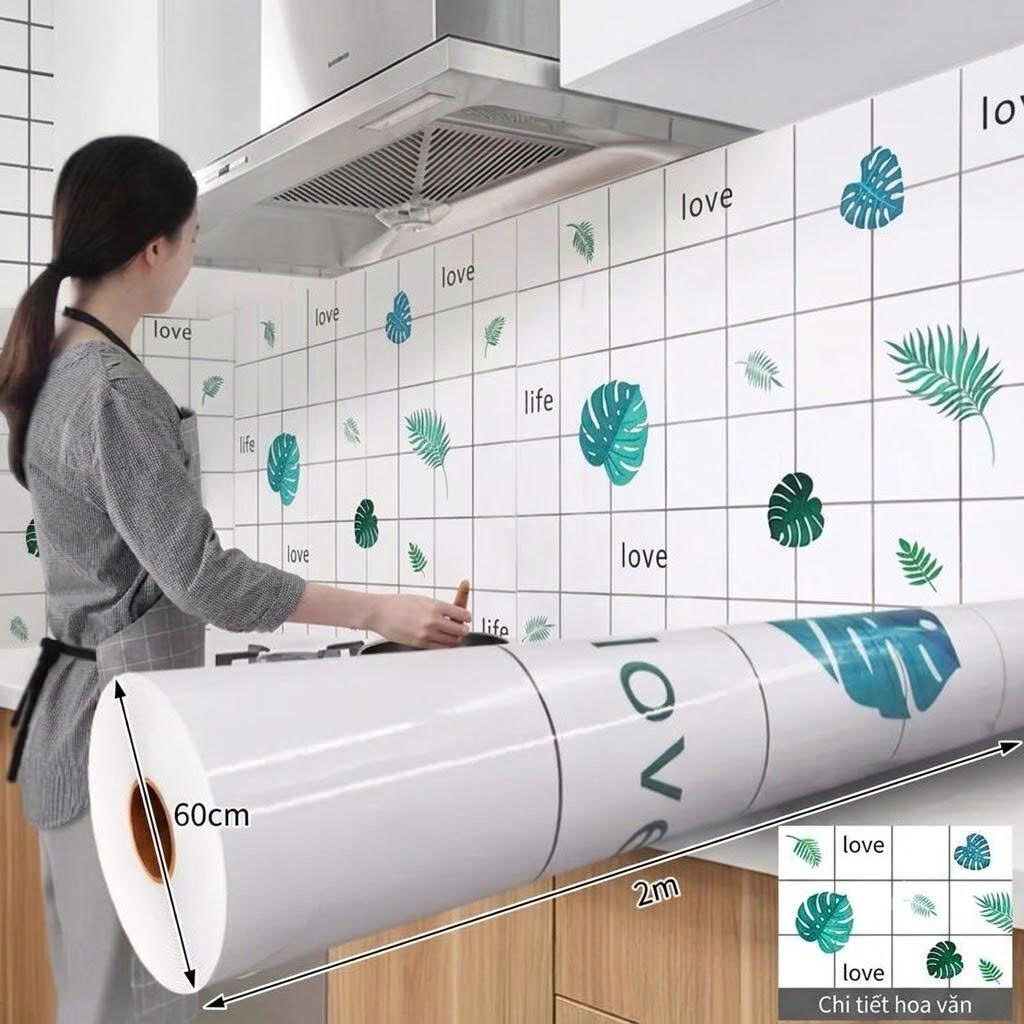 GIẤY DÁN BẾP HOA VĂN CÁCH NHIỆT CHỐNG DẦU MỠ 2 GIẤY DÁN BẾP HOA VĂN CÁCH NHIỆT CHỐNG DẦU MỠ - Ảnh 2