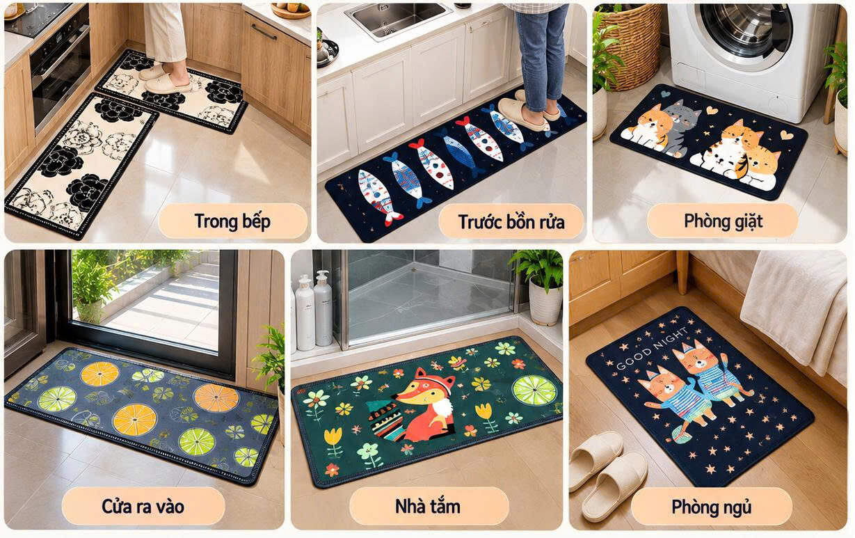 THẢM ĐÔI NHÀ BẾP 3D (MÂU NGÂU NHIÊN) 4 THẢM ĐÔI NHÀ BẾP 3D (MÂU NGÂU NHIÊN) - Ảnh 4