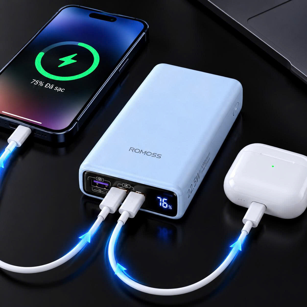 PIN SẠC DỰ PHÒNG ROMOSS 10.000 MAH 22.5W 3 PIN SẠC DỰ PHÒNG ROMOSS 10.000 MAH 22.5W - Ảnh 3