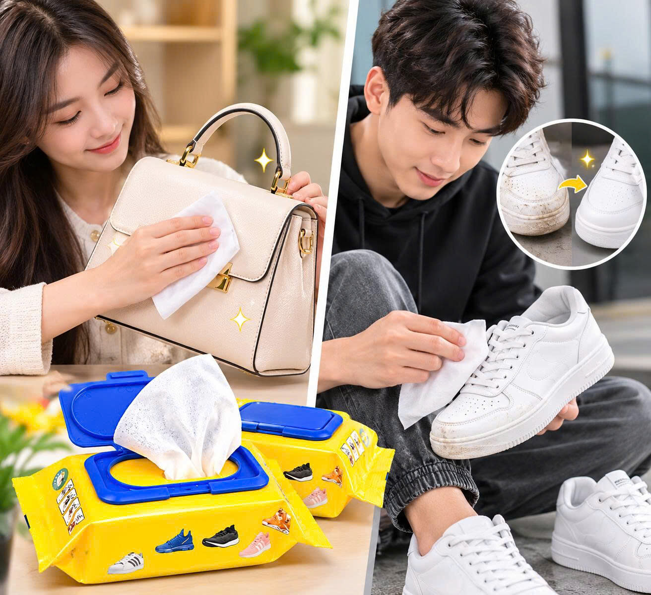KHĂN GIẤY LAU GIÀY, TÚI XÁCH SNEAKER 30 TỜ 3 KHĂN GIẤY LAU GIÀY, TÚI XÁCH SNEAKER 30 TỜ - Ảnh 3