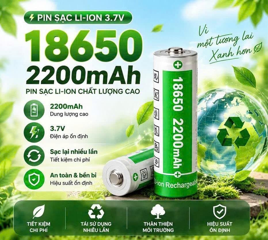 PIN SẠC HHTC 18650 2200MAH