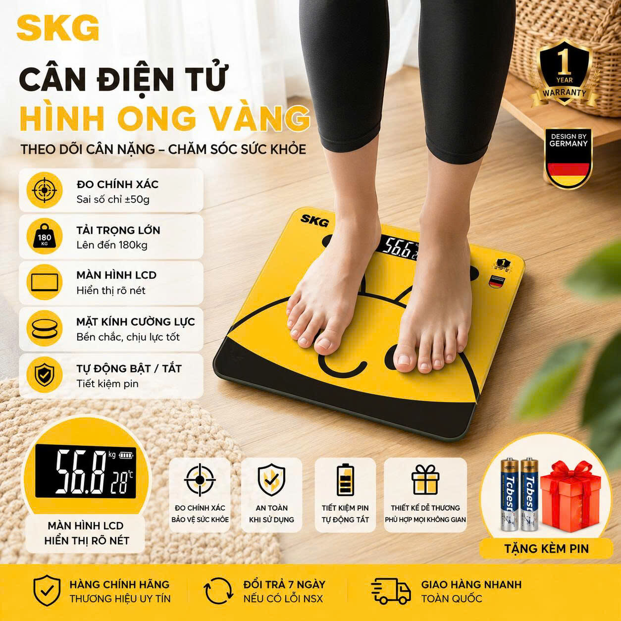 CÂN SK ĐIỆN TỬ HÌNH ONG VÀNG (180KG) 2 CÂN SK ĐIỆN TỬ HÌNH ONG VÀNG (180KG) - Ảnh 2
