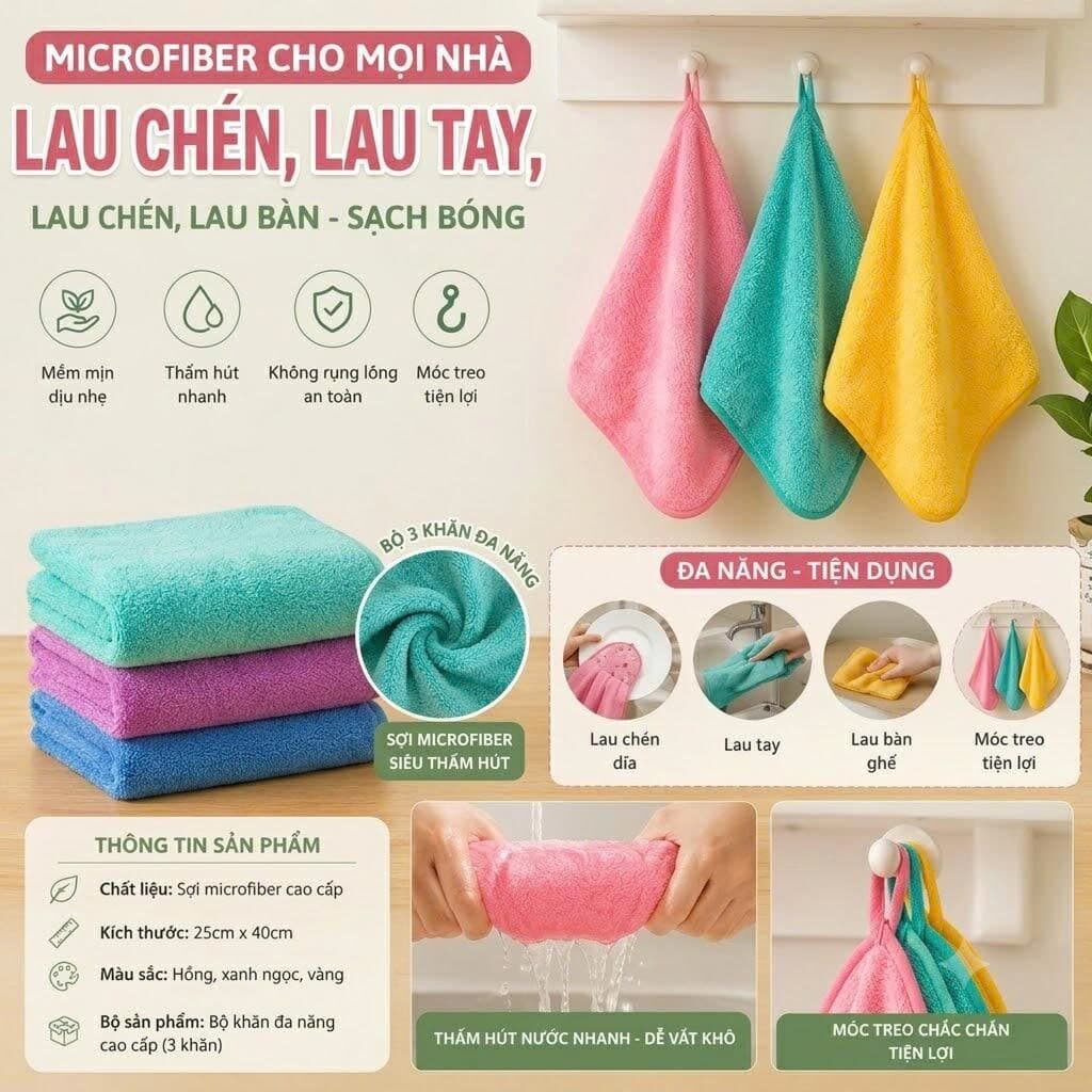 KHĂN TREO BẾP LAU TAY TIỆN DỤNG