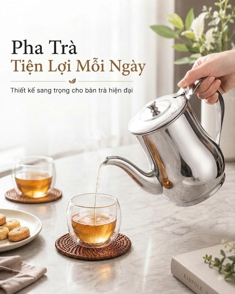 ẤM PHA TRÀ INOX CÓ VÒI 500ML - 900ML 4 ẤM PHA TRÀ INOX CÓ VÒI 500ML - 900ML - Ảnh 4