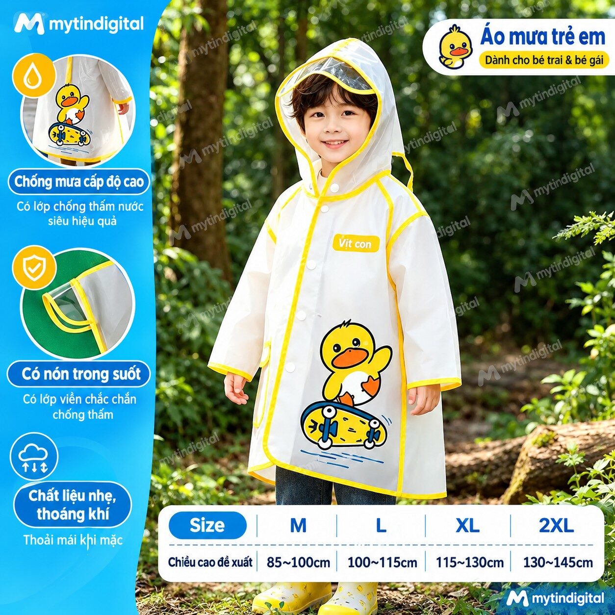 ÁO MƯA BỘ CHỐNG THẤM CHO BÉ