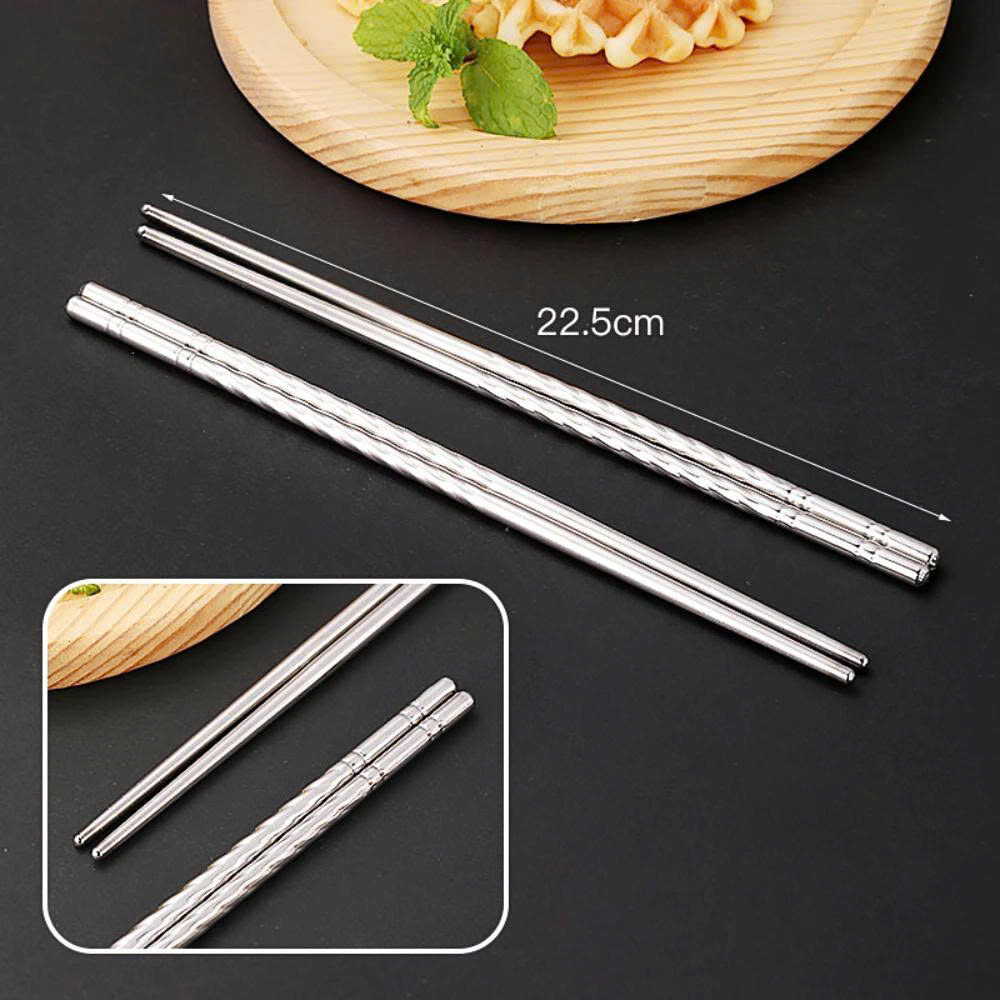 SET 5 ĐÔI ĐŨA INOX XOẮN CHOPSTICKS 2 SET 5 ĐÔI ĐŨA INOX XOẮN CHOPSTICKS - Ảnh 2