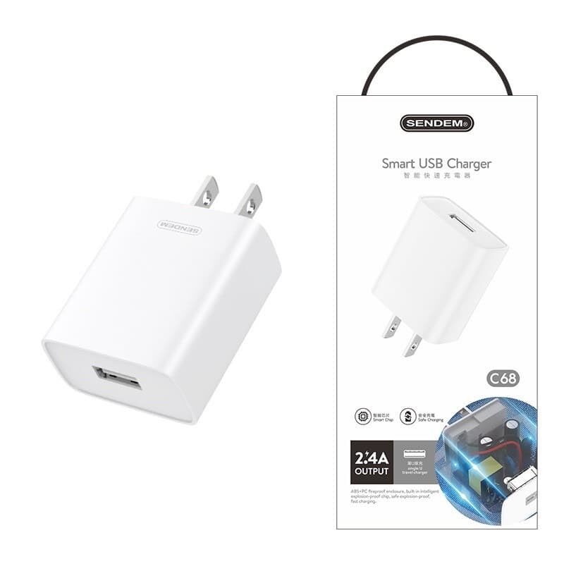 CÓC SẠC USB SENDEM C68-2.4A