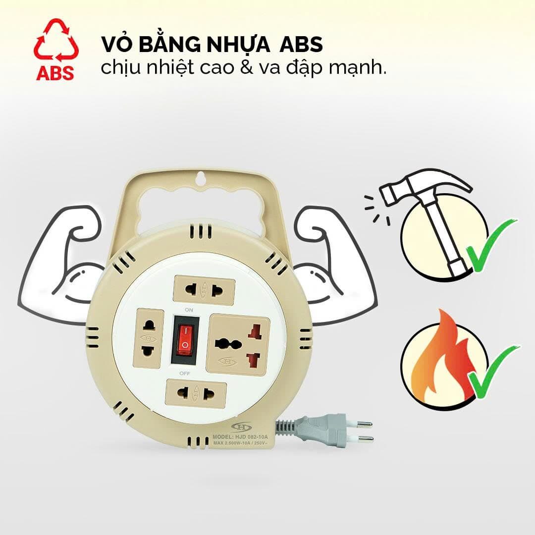 Ổ ĐIỆN TRÒN HJD-082 2500W KÉO DÀI 5M