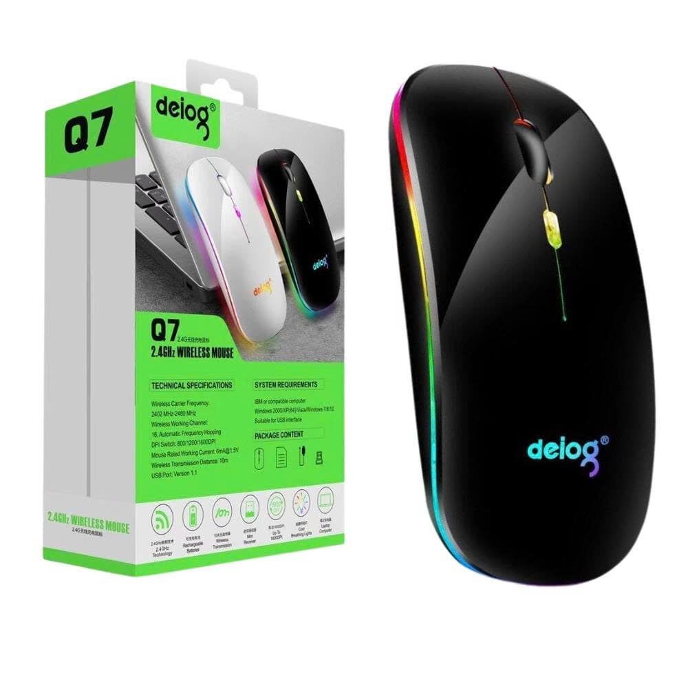 CHUỘT KHÔNG DÂY PIN SẠC DEIOG Q7 LED RGB