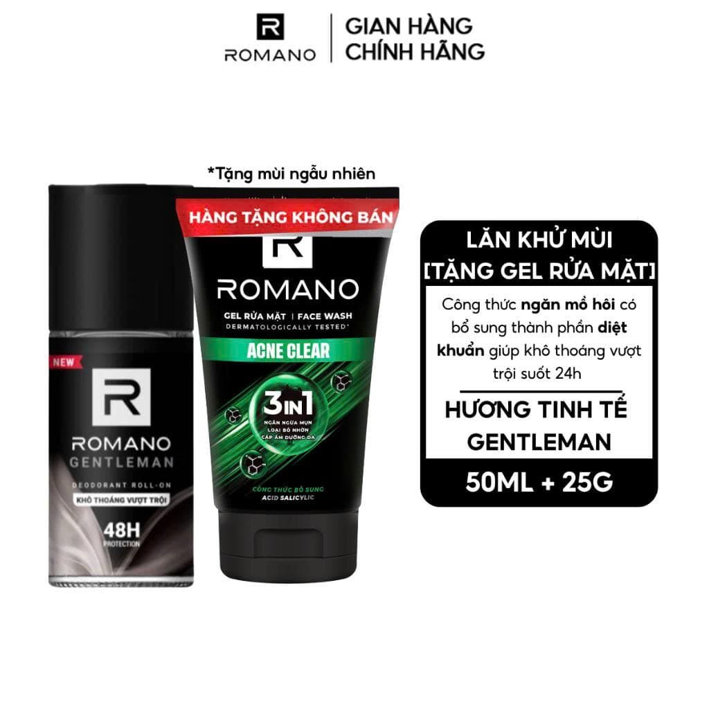 LĂN KHỬ MÙI ROMANO 50ML (TẶNG KÈM)