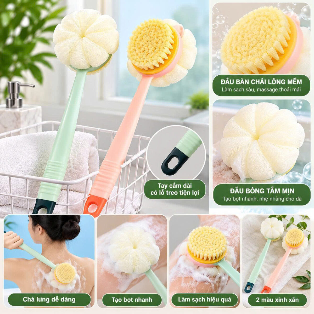 BÀN CHẢI CHÀ LƯNG 2 ĐẦU