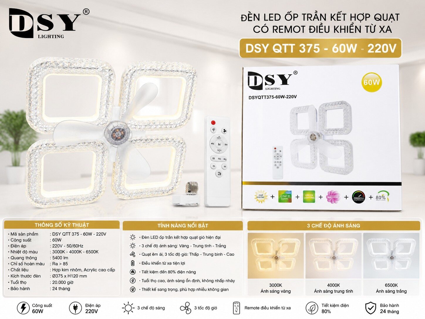 QUẠT TRẦN ĐÈN LED PHA LÊ CAO CẤP 7 QUẠT TRẦN ĐÈN LED PHA LÊ CAO CẤP - Ảnh 7