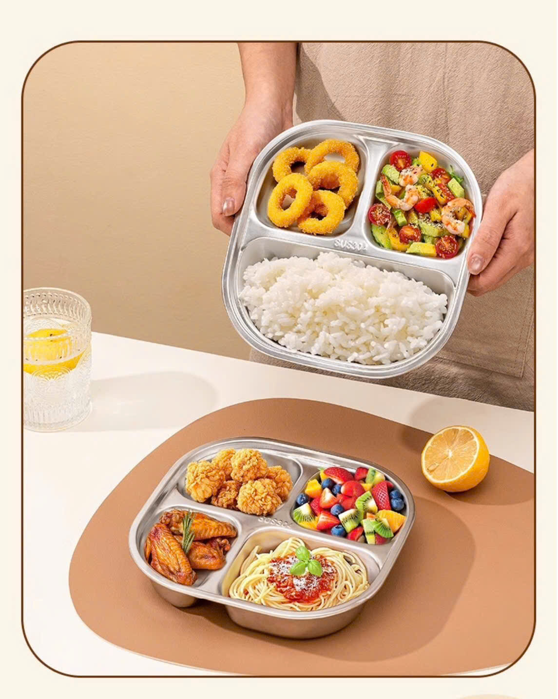 KHAY INOX 4 NGĂN KÈM MUỖNG XINH XẮN 2 8 240 x 251 2