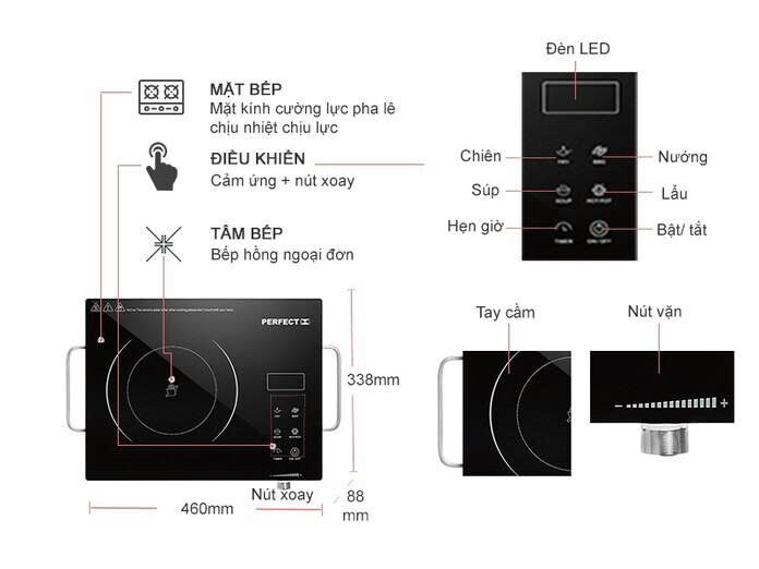 BẾP HỒNG NGOẠI PERFECT BH82 2 BẾP HỒNG NGOẠI PERFECT BH82 - Ảnh 2