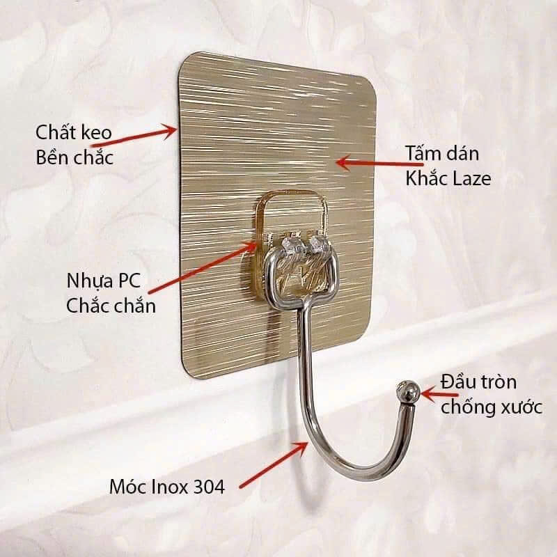 SET 10 MÓC DÁN INOX TRÁNG BẠC CHỊU LỰC 4 SET 10 MÓC DÁN INOX TRÁNG BẠC CHỊU LỰC - Ảnh 4