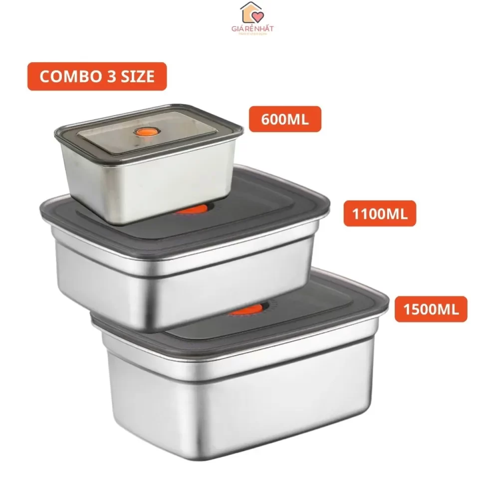 HỘP INOX ĐỰNG THỰC PHẨM ĐỦ SIZE 5 HỘP INOX ĐỰNG THỰC PHẨM ĐỦ SIZE - Ảnh 5
