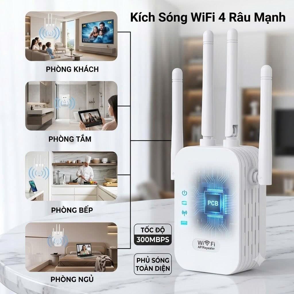 KÍCH SÓNG WIFI 4 RÂU PIX-LINK WR09