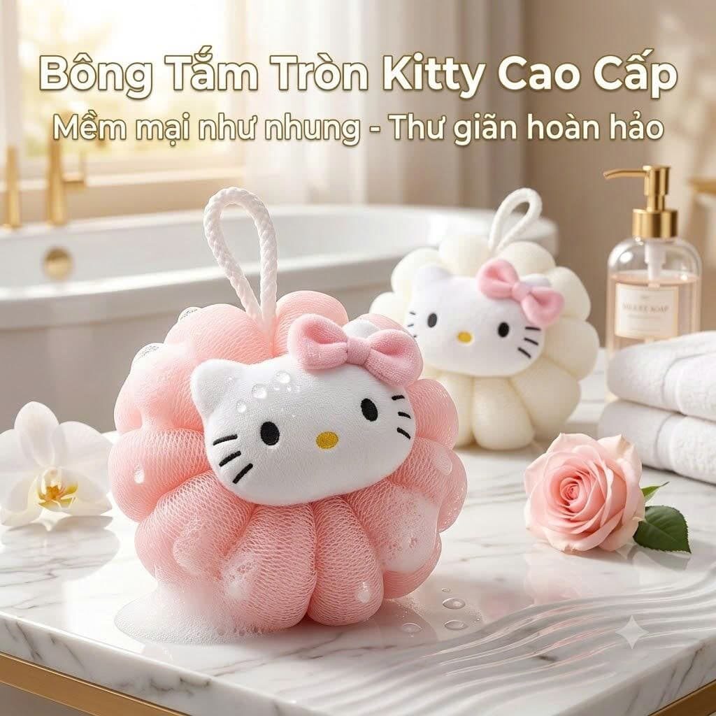 BÔNG TẮM TRÒN KITTY