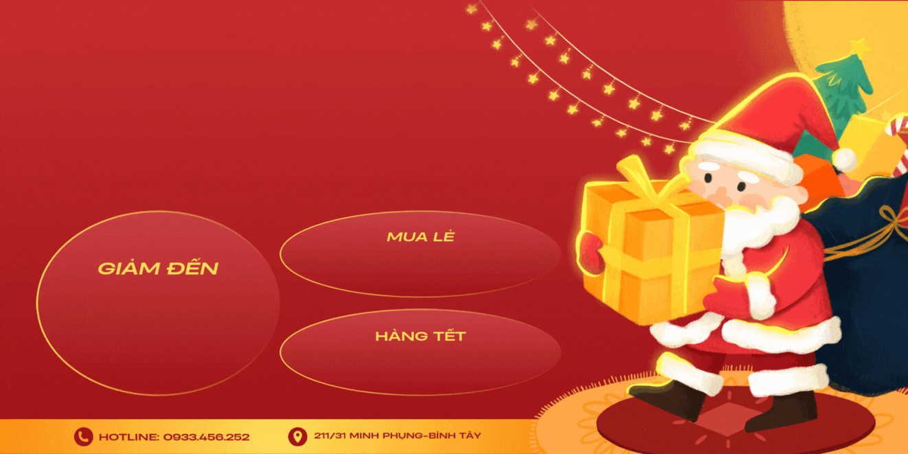 Banner Sale Khuyen mai Giang sinh Nam moi An tuong Minh hoa Toi gian Do vang 3