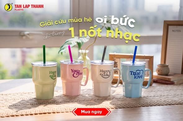 LY TRUE LOVE 500ML CÓ QUAI ÔNG HÚT 550ML