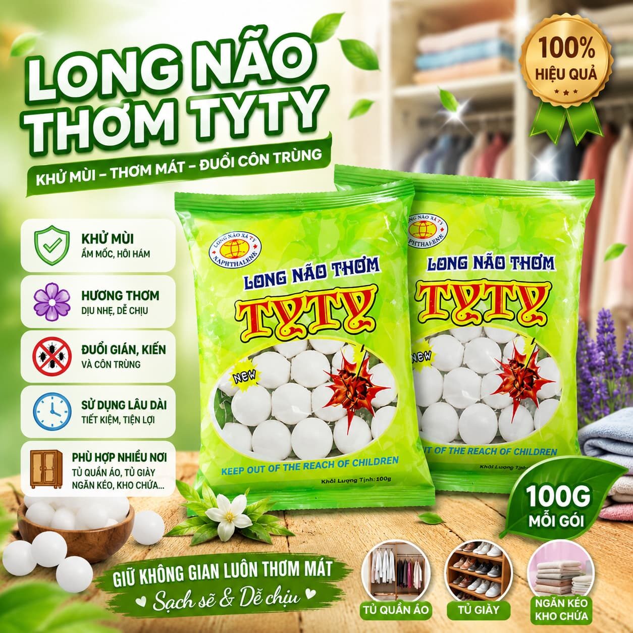 LONG NÃO THƠM TYTY 100G